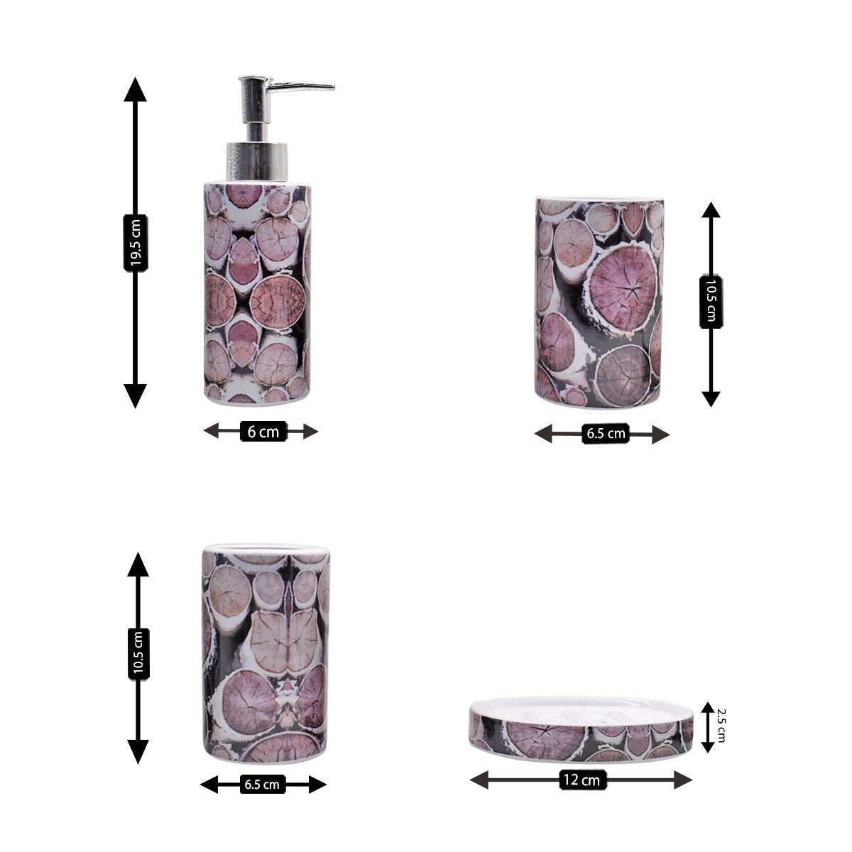 Kookee Ceramic Bathroom Sets, Multi, ART08477