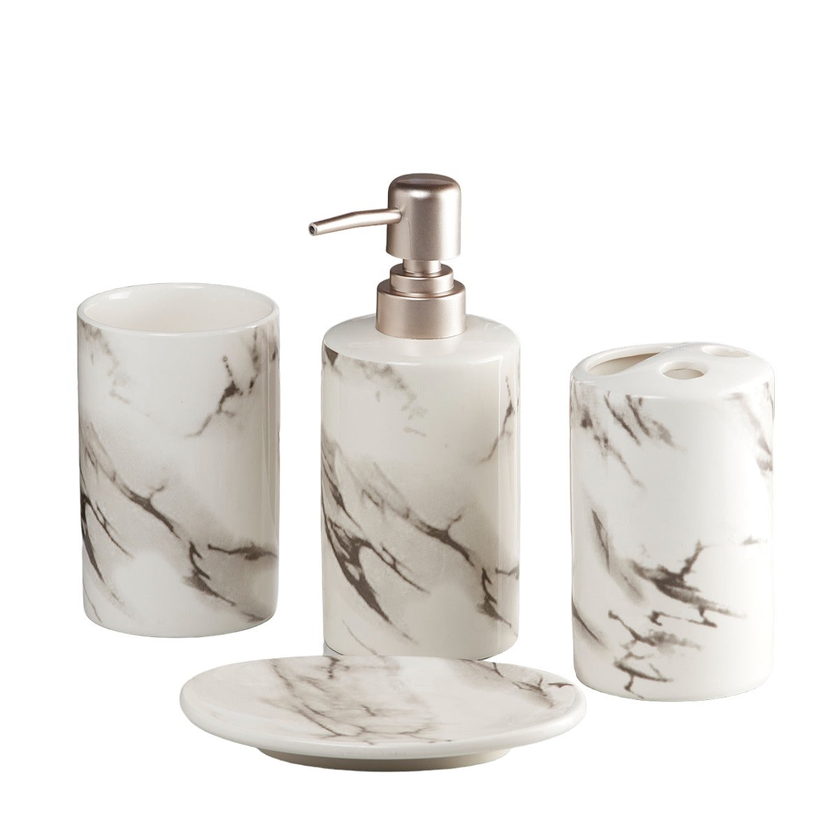 Kookee Ceramic Bathroom Sets, White, ART08479