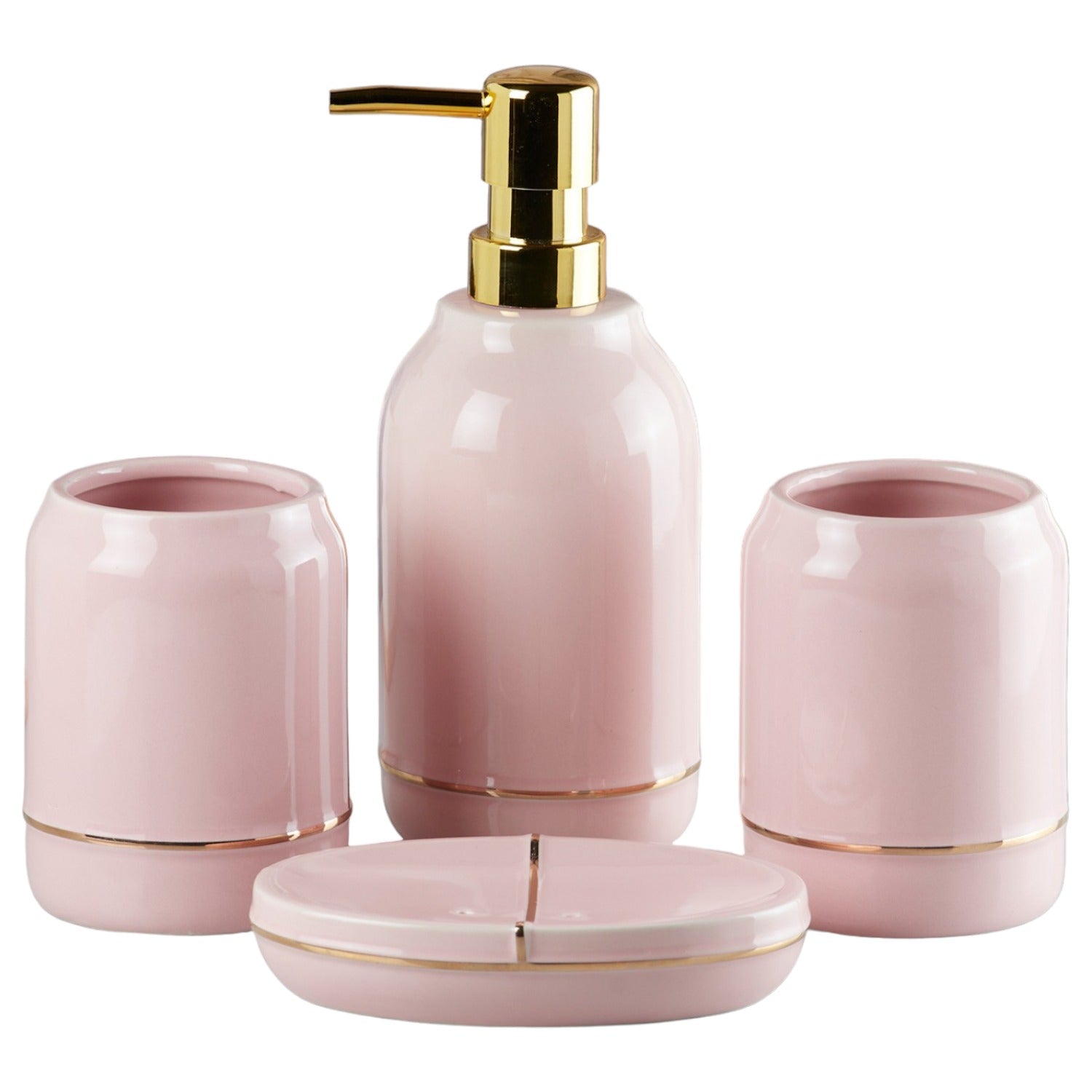 Kookee Ceramic Bathroom Sets, Pink, ART08488