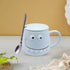 Fancy Ceramic Coffee or Tea Mug with Lid and Handle with Spoon (8506)