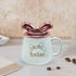 Fancy Ceramic Coffee or Tea Mug with Lid and Handle (8519)