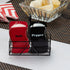 Ceramic Salt and Pepper Set with tray, Red/Black (8533)