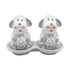 Ceramic Salt and Pepper Set with tray, Sheep Design, Pink (8561)
