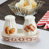Ceramic Salt and Pepper Set with tray, Cookies Design, White (8574)