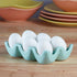 Ceramic 6 Egg Tray / Crate for countertop Refrigerator, White