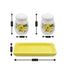 Ceramic Salt and Pepper Set with tray, Printed Design, White (8591)