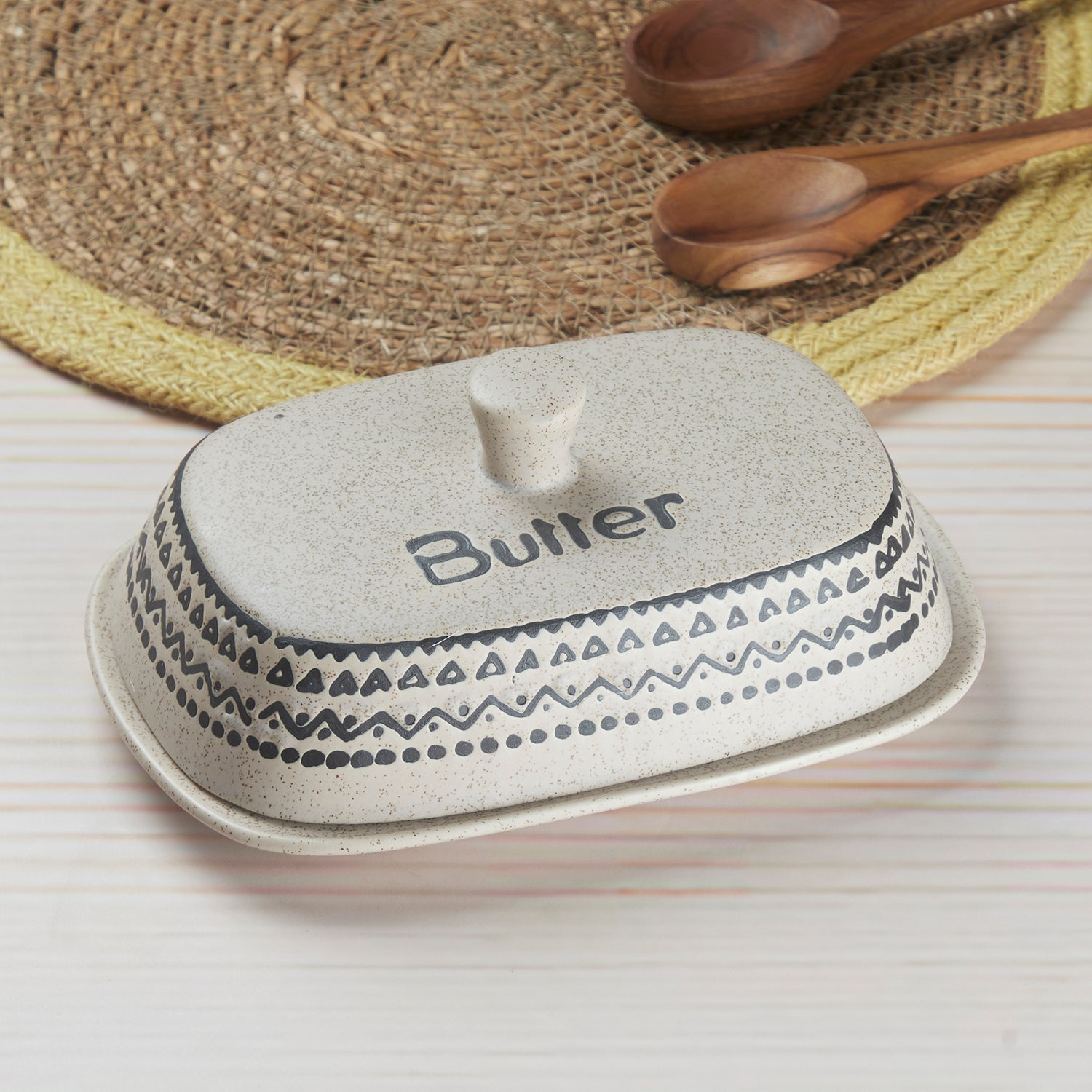 Ceramic Butter Dish Tray with Lid with 250g (8618)