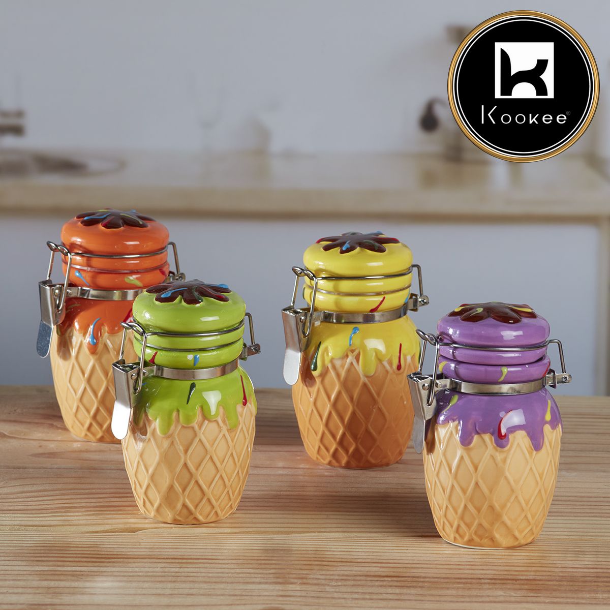 Kookee Canister Jars (Ceramic), Yellow, ART11553