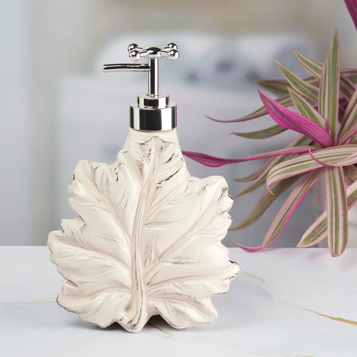 Kookee Ceramic Soap Dispenser for handwash for Bathroom, Beige, (Set of 1) (8638)