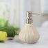 Kookee Ceramic Soap Dispenser for Bathroom handwash, refillable pump bottle for Kitchen hand wash basin, Set of 1, Grey (8644)