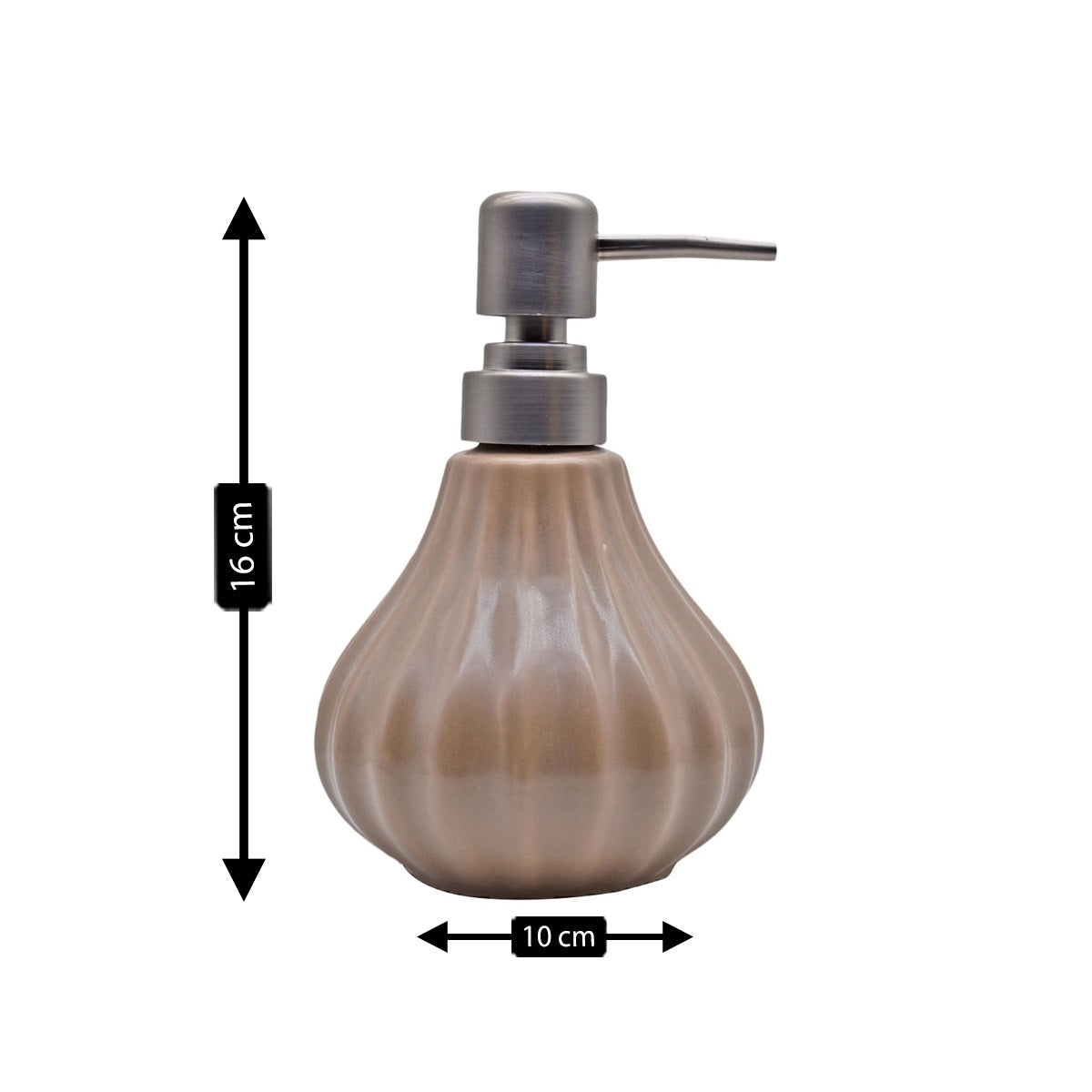 Ceramic Soap Dispenser for handwash for Bathroom, Brown, (Set of 1) (8647)