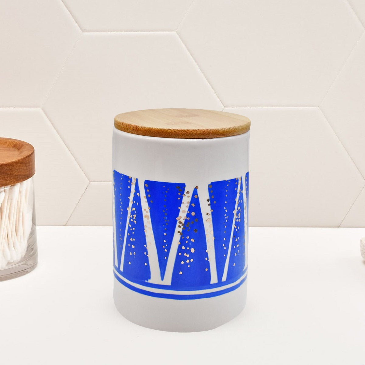 Kookee Ceramic Canister Jar Food Organizer with Bamboo Lid (1100ml) (8676)