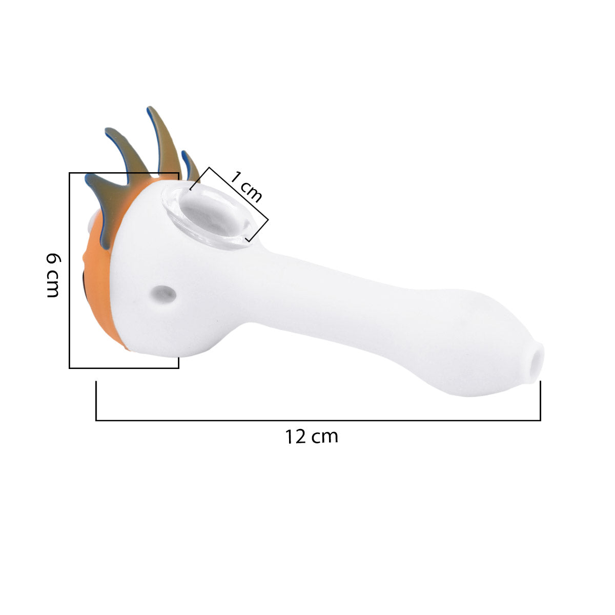 Silicone Smoking Pipe, Unbreakable with Glass Bowl, Rick and Morty, White