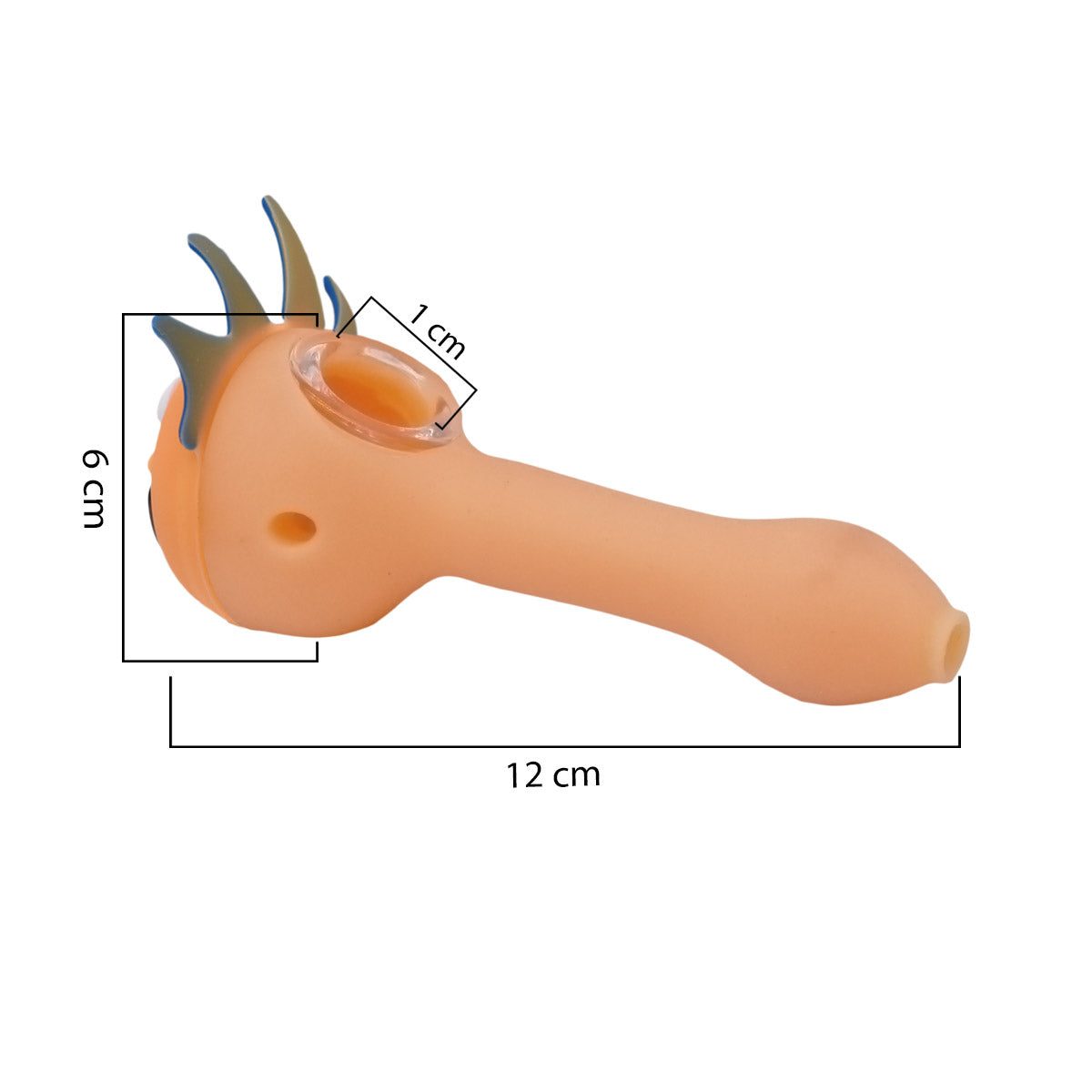 Silicone Smoking Pipe, Unbreakable with Glass Bowl, Rick and Morty, Orange