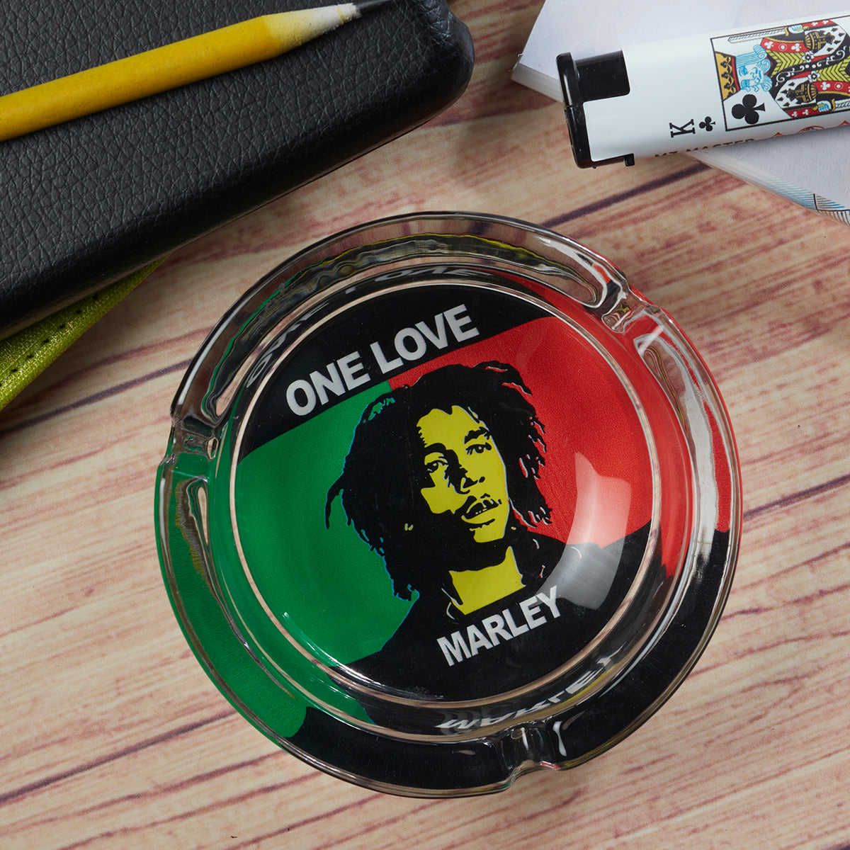 Glass Ashtray, Round, Multi (Diemeter: 8.5cm)