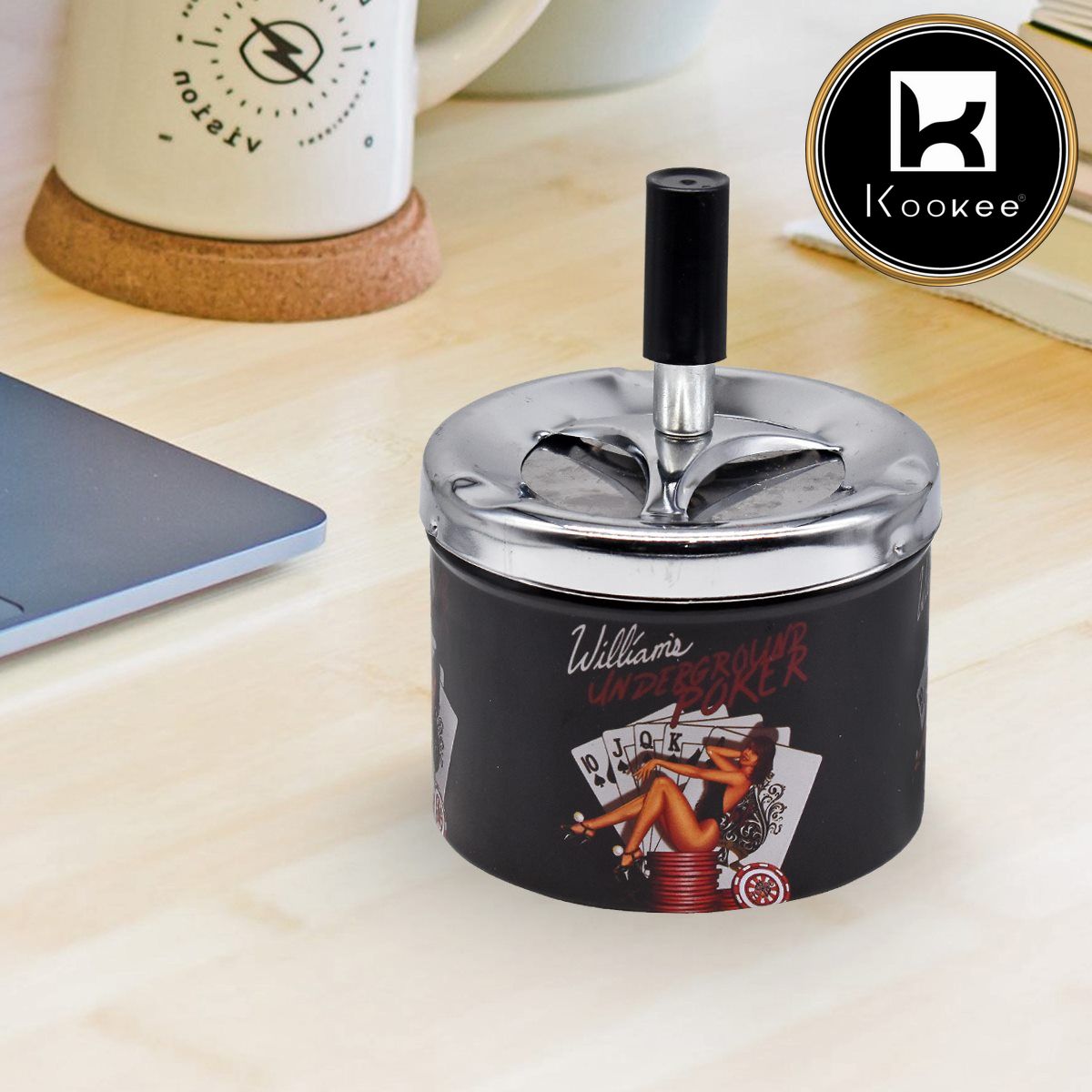 Kookee Push Down Ashtrays, Multi, ART08733