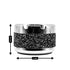 Smokeless Metal Tin Ashtray Rotating Lid, Round, Black / Silver Glitter