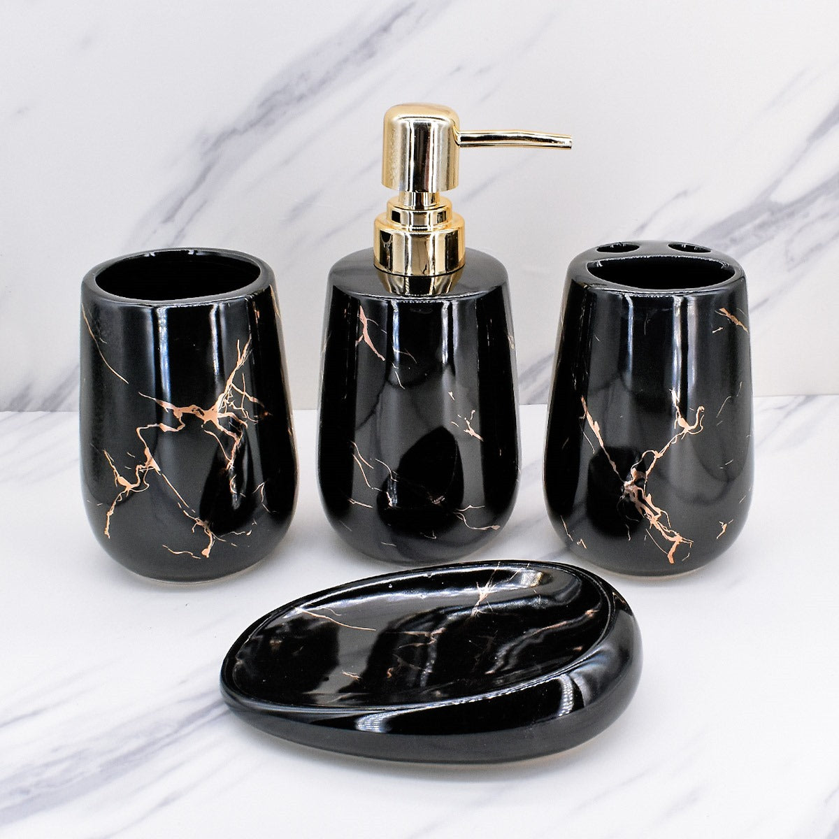 Ceramic Bathroom Sets, Black, ART08841