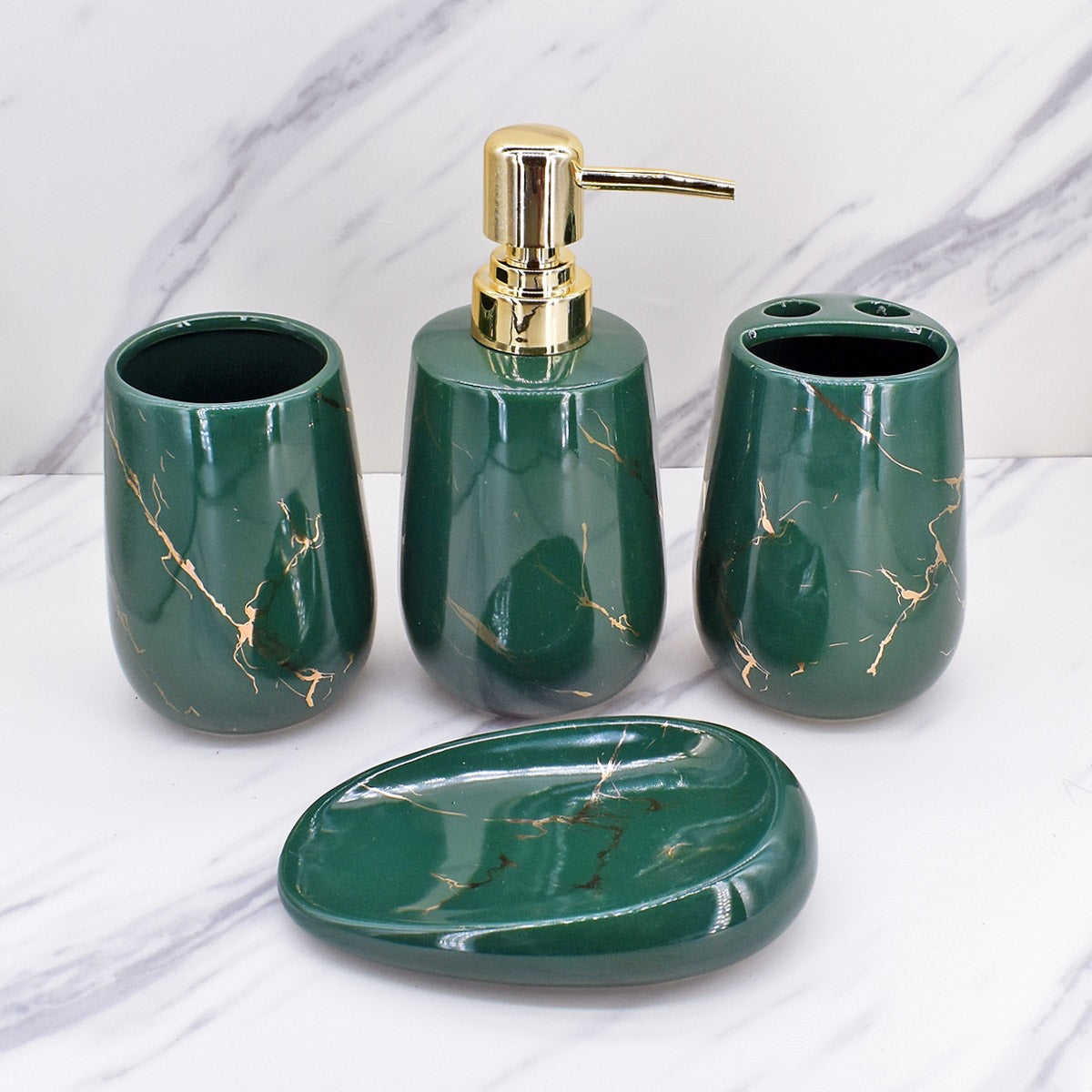Ceramic Bathroom Sets, Green, ART08843