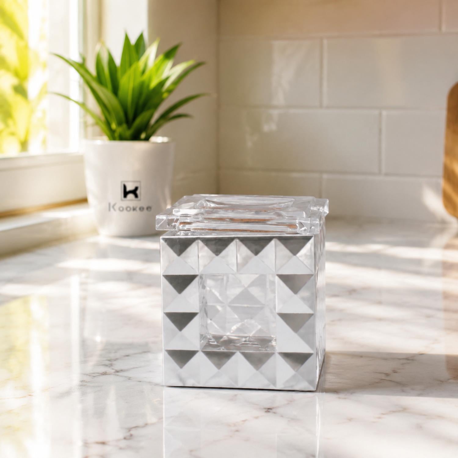 Kookee Canister Jars (Acrylic), Silver, ART08927