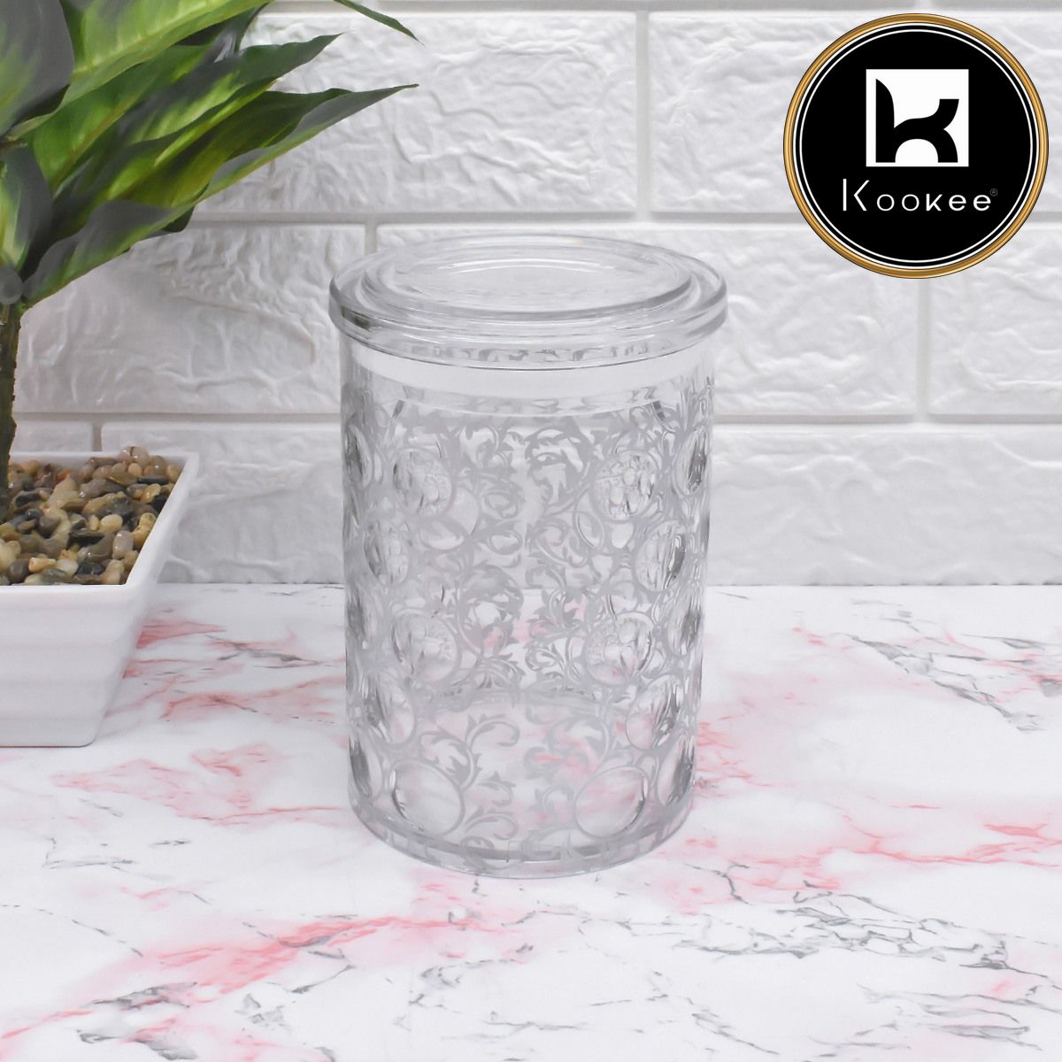 Kookee Canister Jars (Acrylic), Silver, ART08947