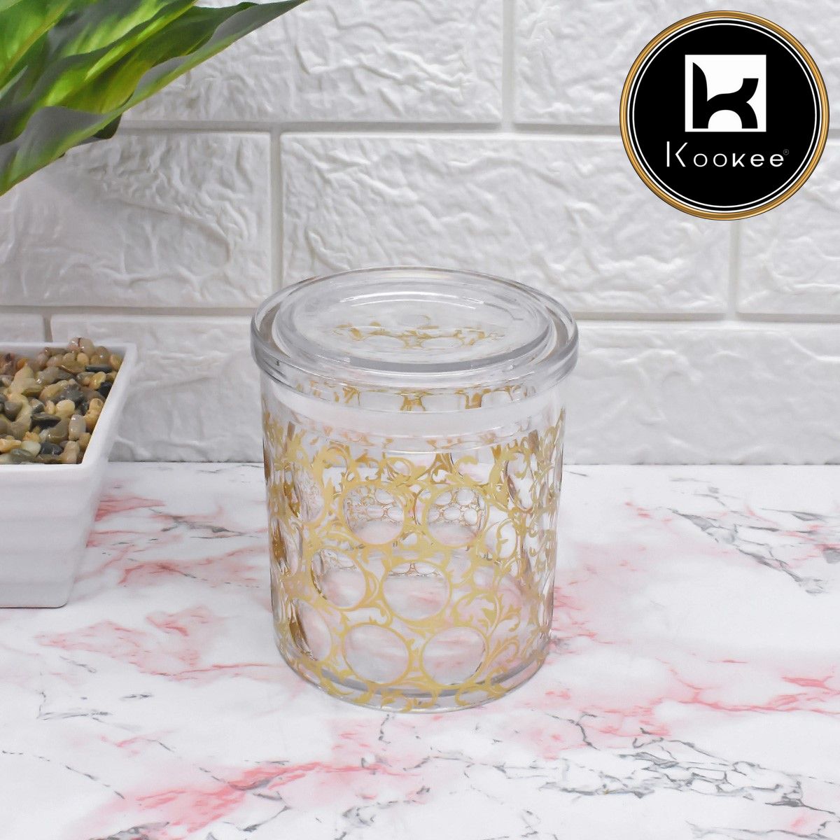 Kookee Canister Jars (Acrylic), Gold, ART08949