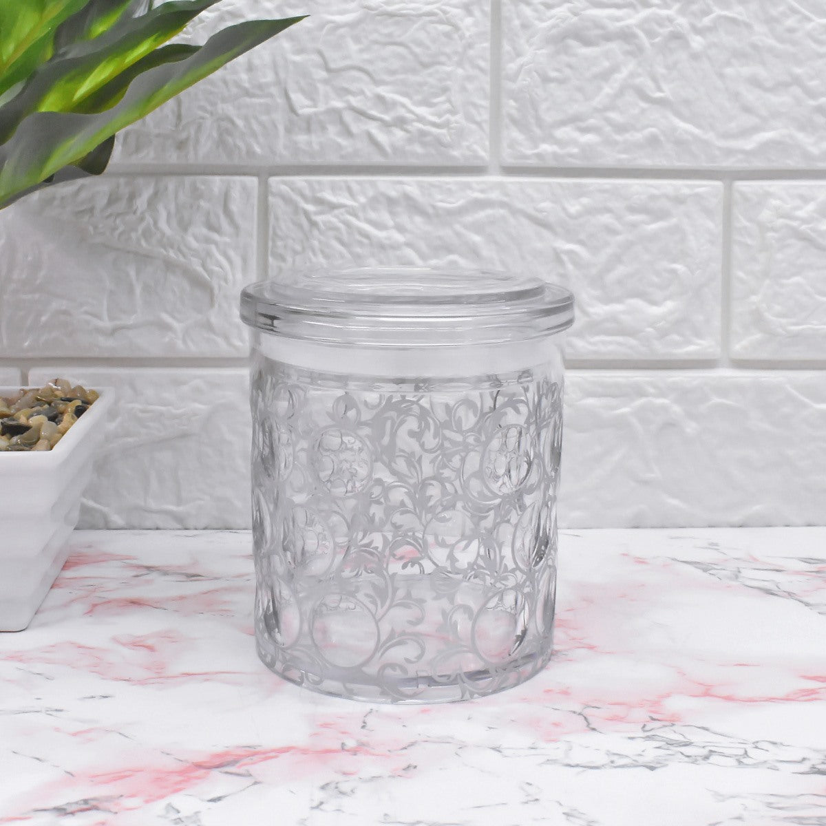 Acrylic Airtight Canister Jar & Container, Round, Copper (4x6.5 in) (8948)