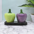Ceramic Salt Pepper Container Set with tray for Dining Table (9967)