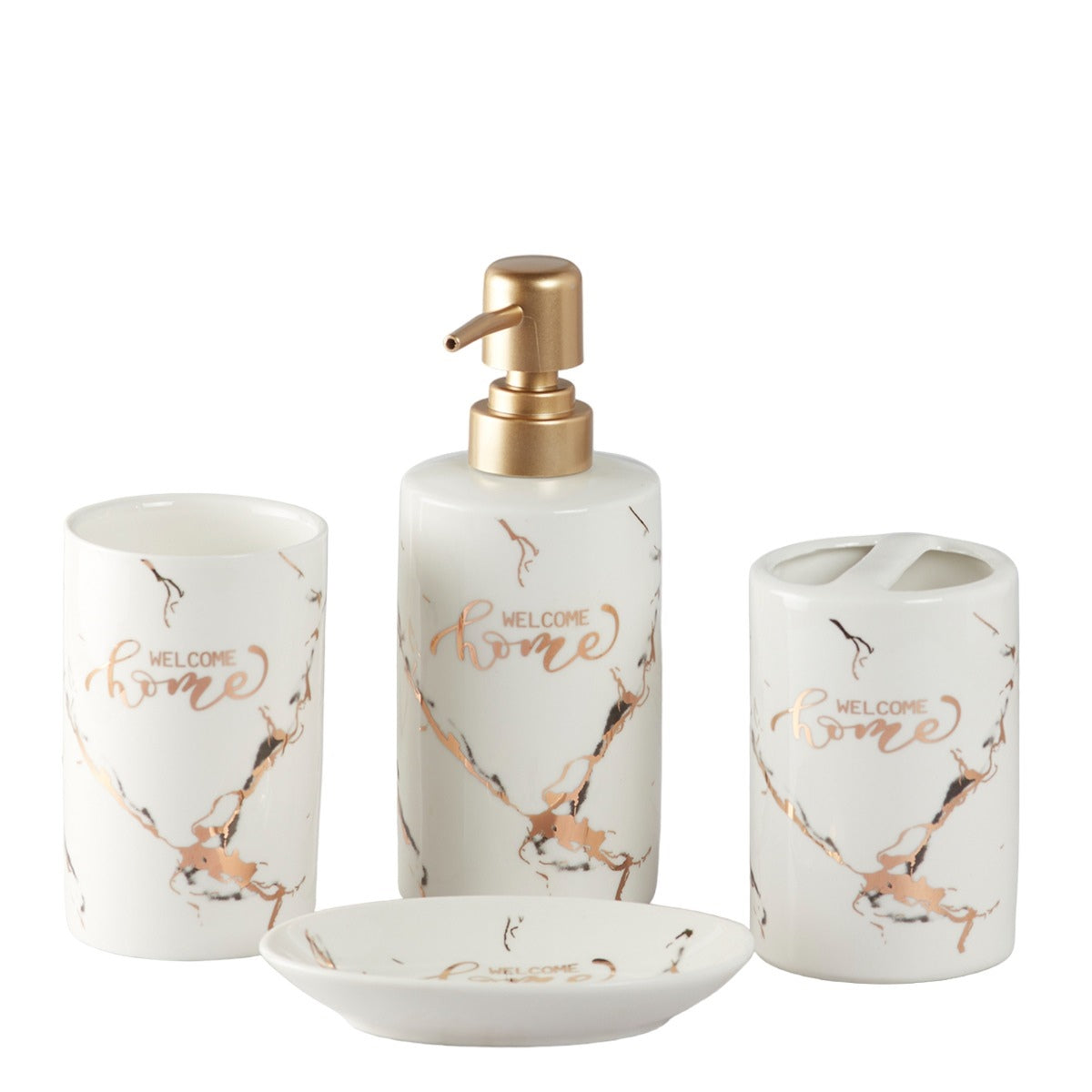 Kookee Ceramic Bathroom Sets, White, ART09490