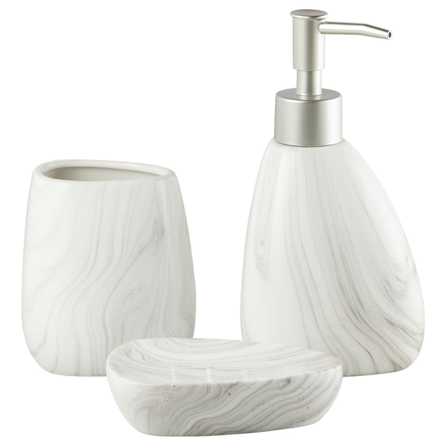 Kookee Ceramic Bathroom Sets, White, ART09491