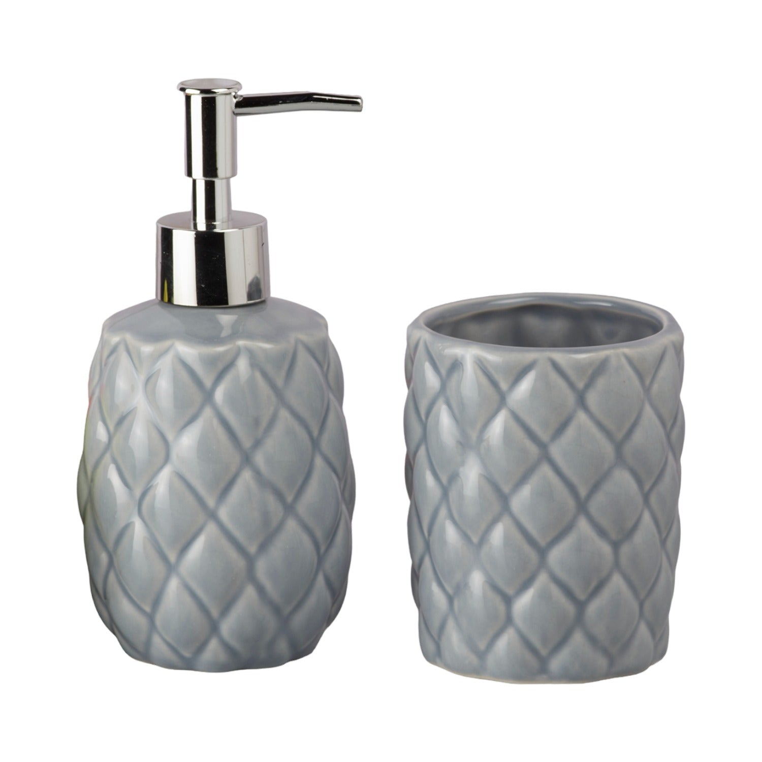 Ceramic Bathroom Accessories Set of 2 with Soap Dispenser (9604)