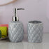 Ceramic Bathroom Accessories Set of 2 Bath Set with Soap Dispenser (9611)