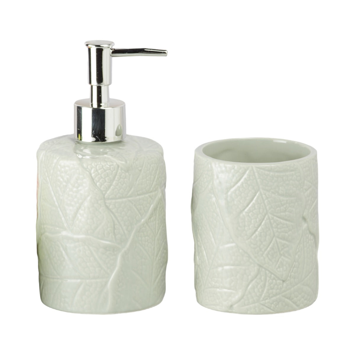 Ceramic Bathroom Accessories Set of 2 with Soap Dispenser (V-CBS-003-4)