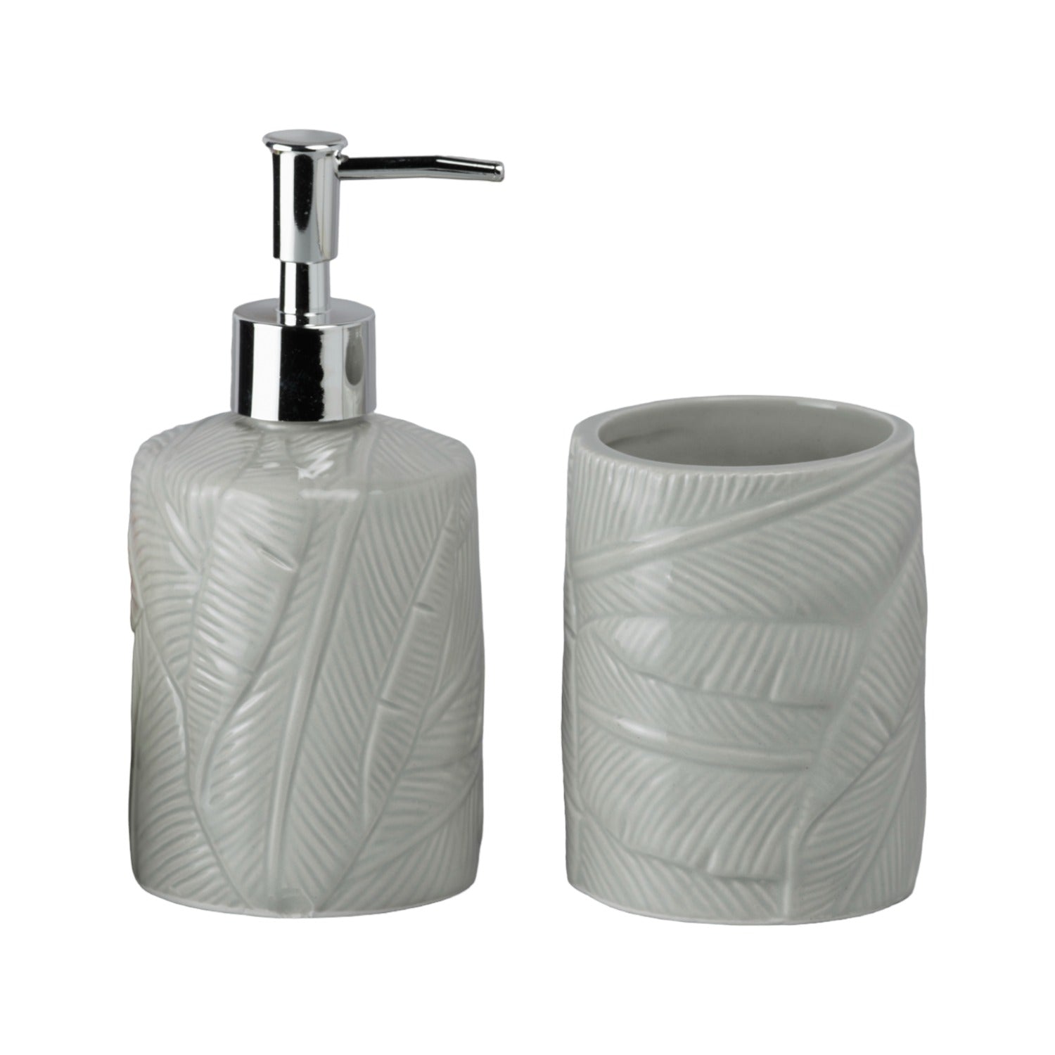 Ceramic Bathroom Accessories Set of 2 with Soap Dispenser (9609)