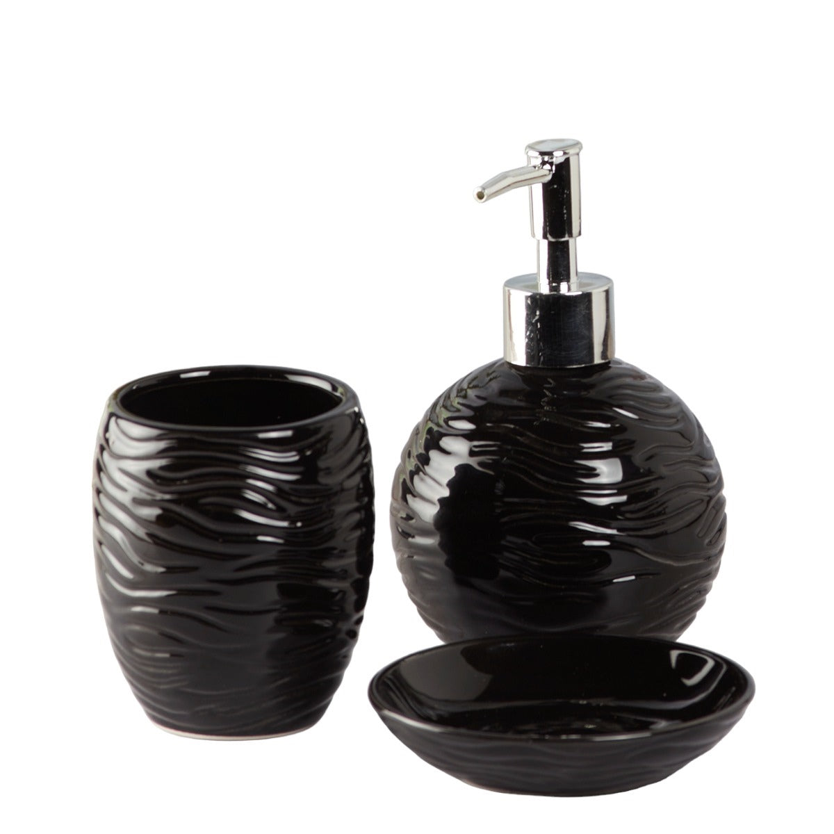 Kookee Ceramic Bathroom Sets, Black, ART09614