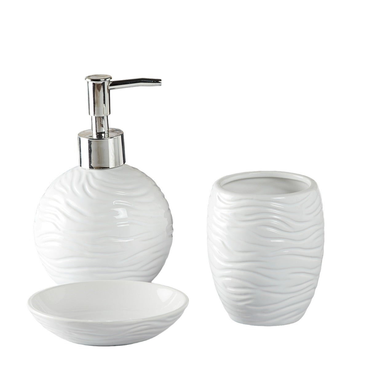 Kookee Ceramic Bathroom Sets, White, ART09618