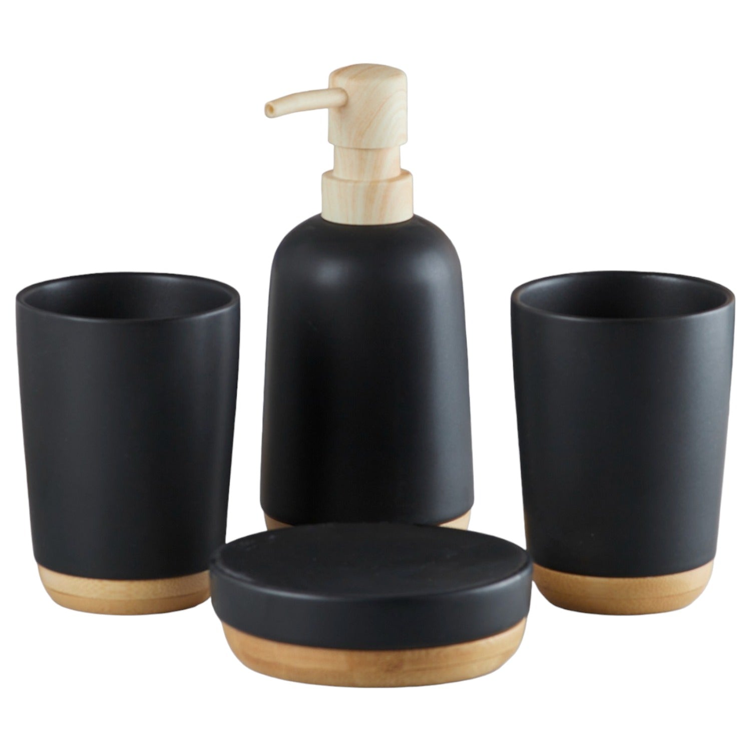 Kookee Ceramic Bathroom Sets, Black, ART09619