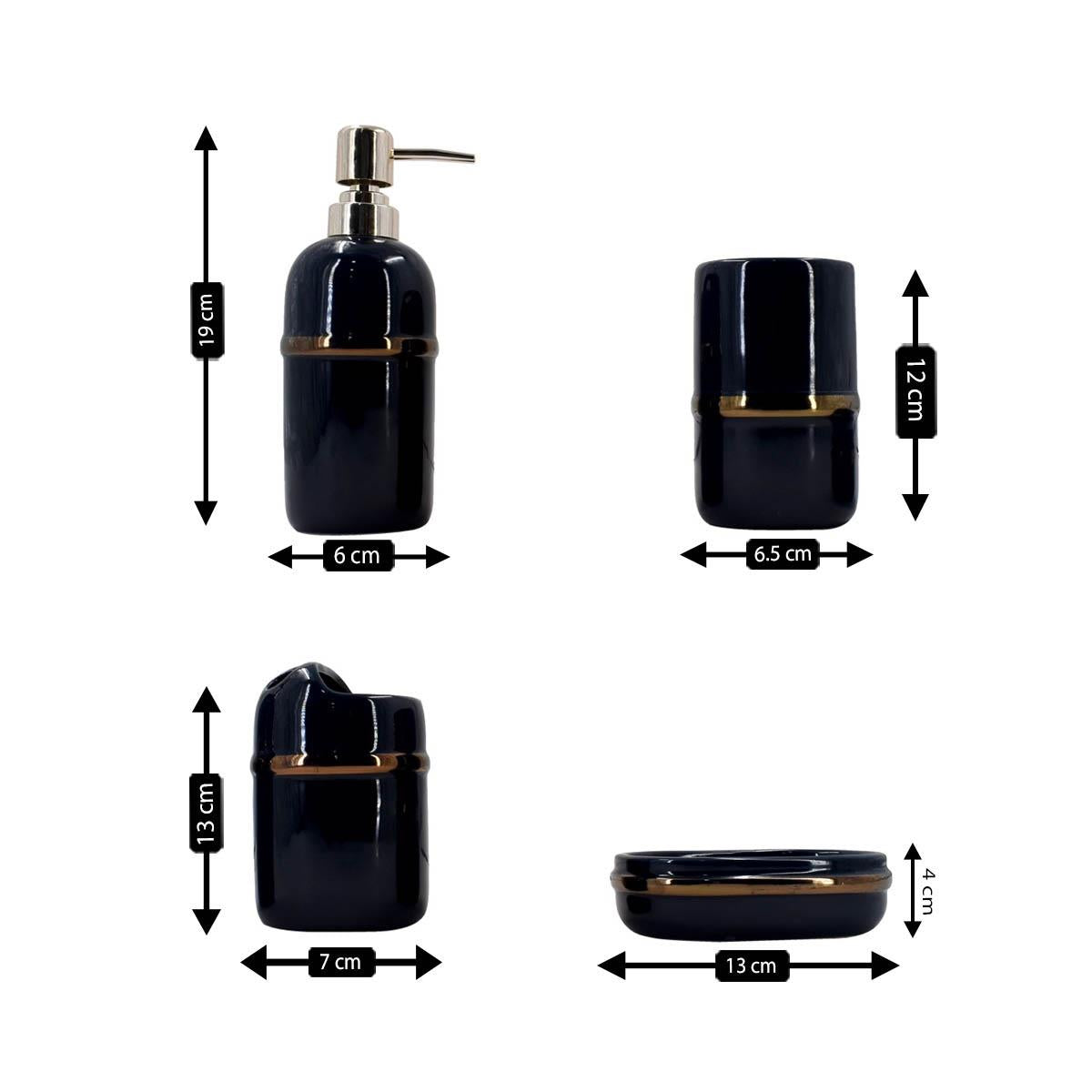 Kookee Ceramic Bathroom Sets, Black, ART09620