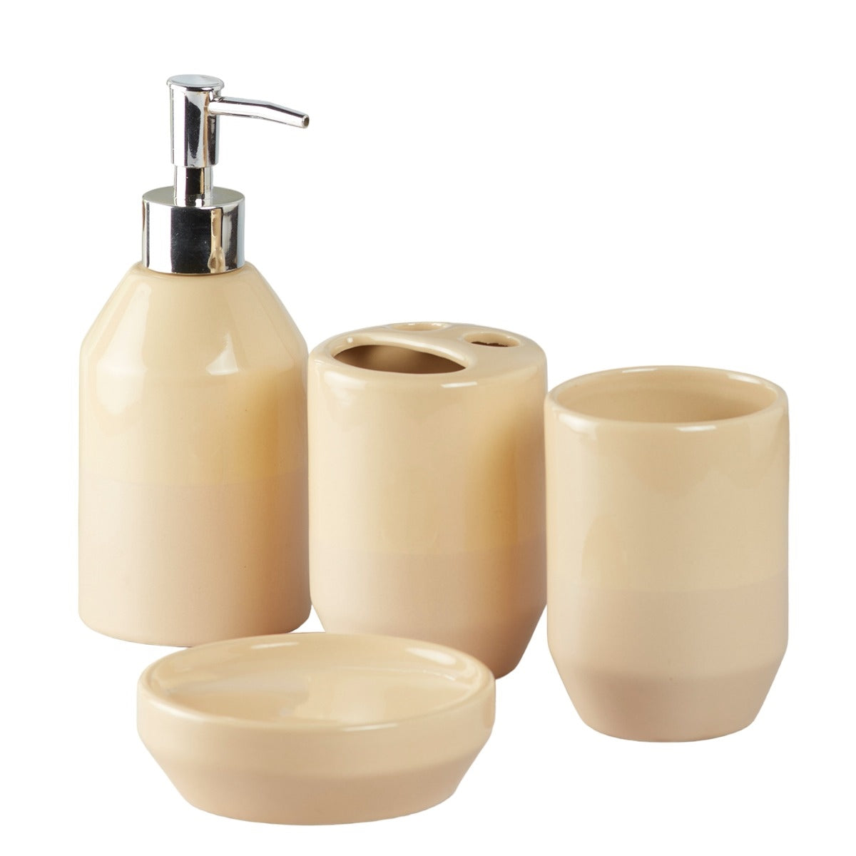 Kookee Ceramic Bathroom Sets, Beige, ART09623