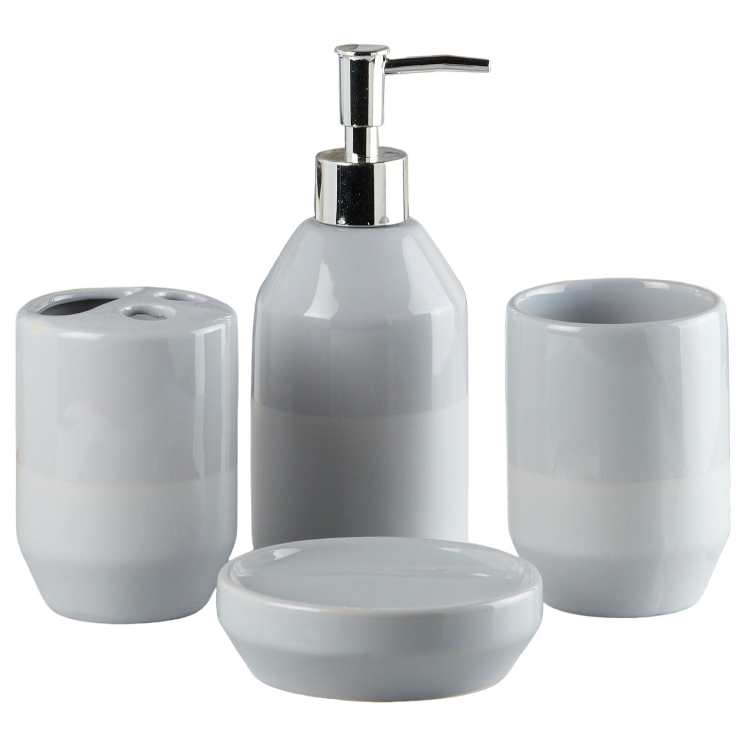 Ceramic Bathroom Set of 4 with Soap Dispenser (9626)