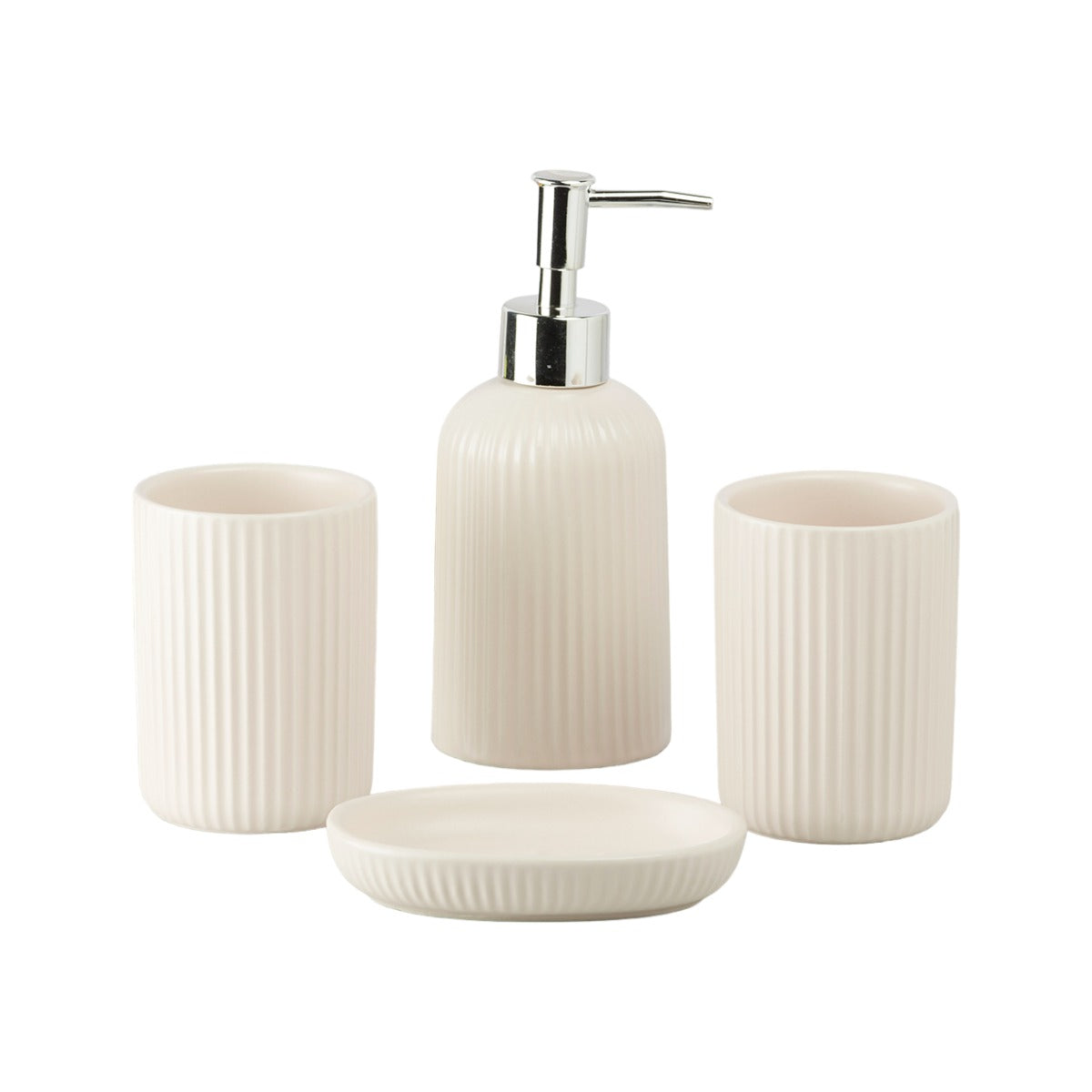 Kookee Ceramic Bathroom Sets, Pink, ART09631