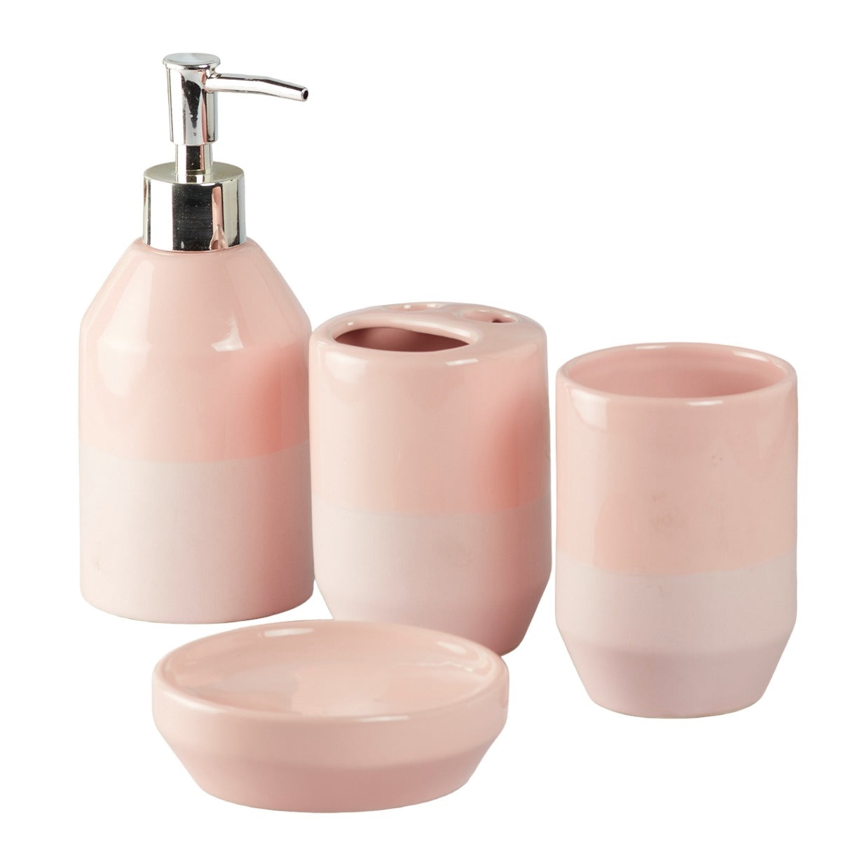 Kookee Ceramic Bathroom Sets, Pink, ART09633