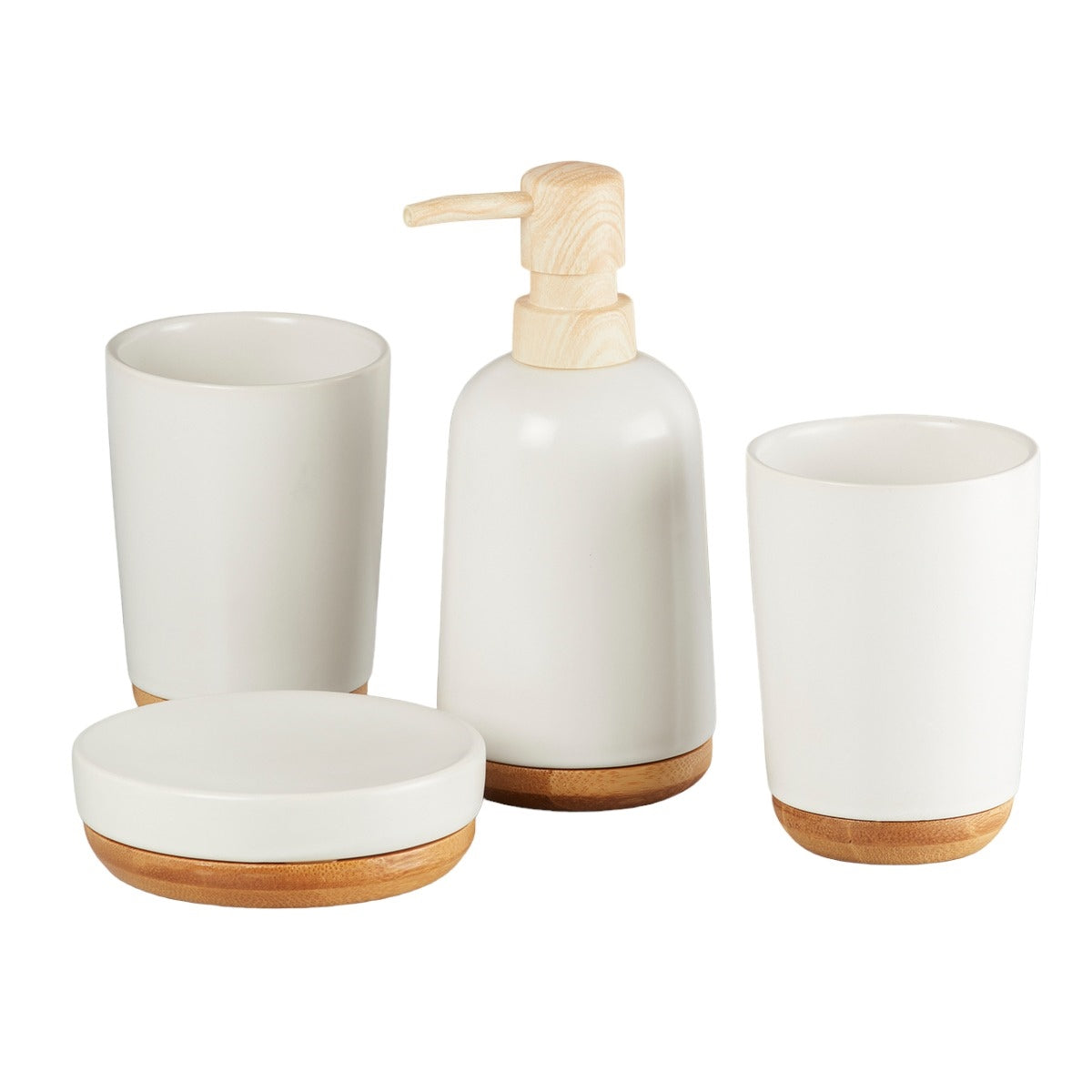 Kookee Ceramic Bathroom Sets, White, ART09639
