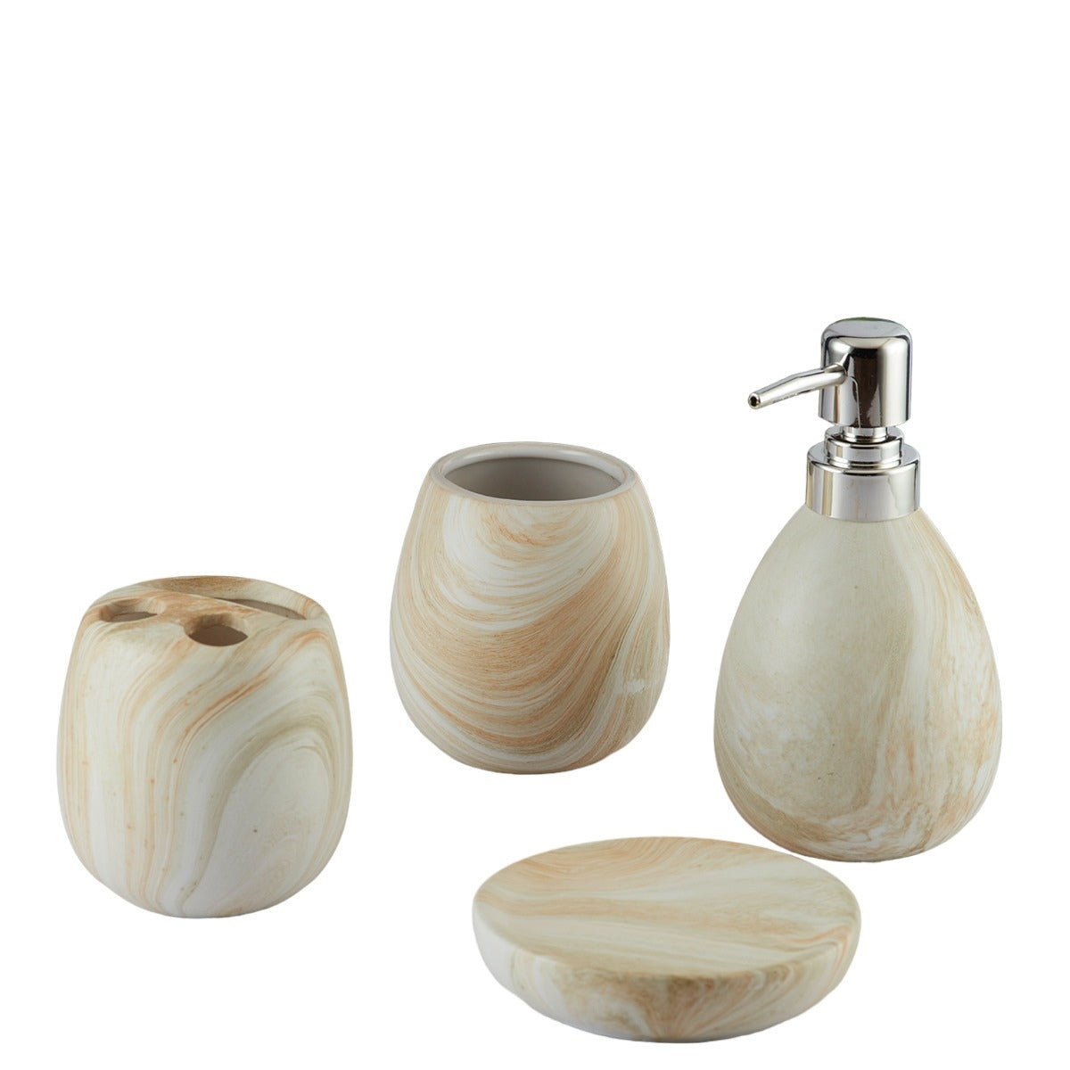 Kookee Ceramic Bathroom Sets, Beige, ART09642