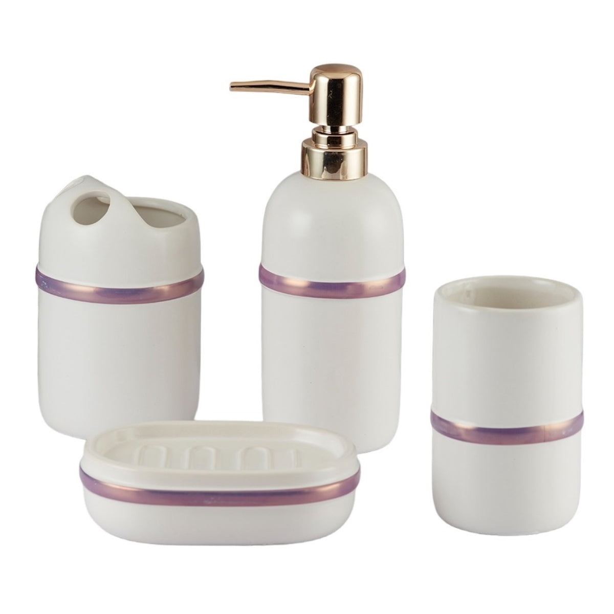Kookee Ceramic Bathroom Sets, White, ART09643
