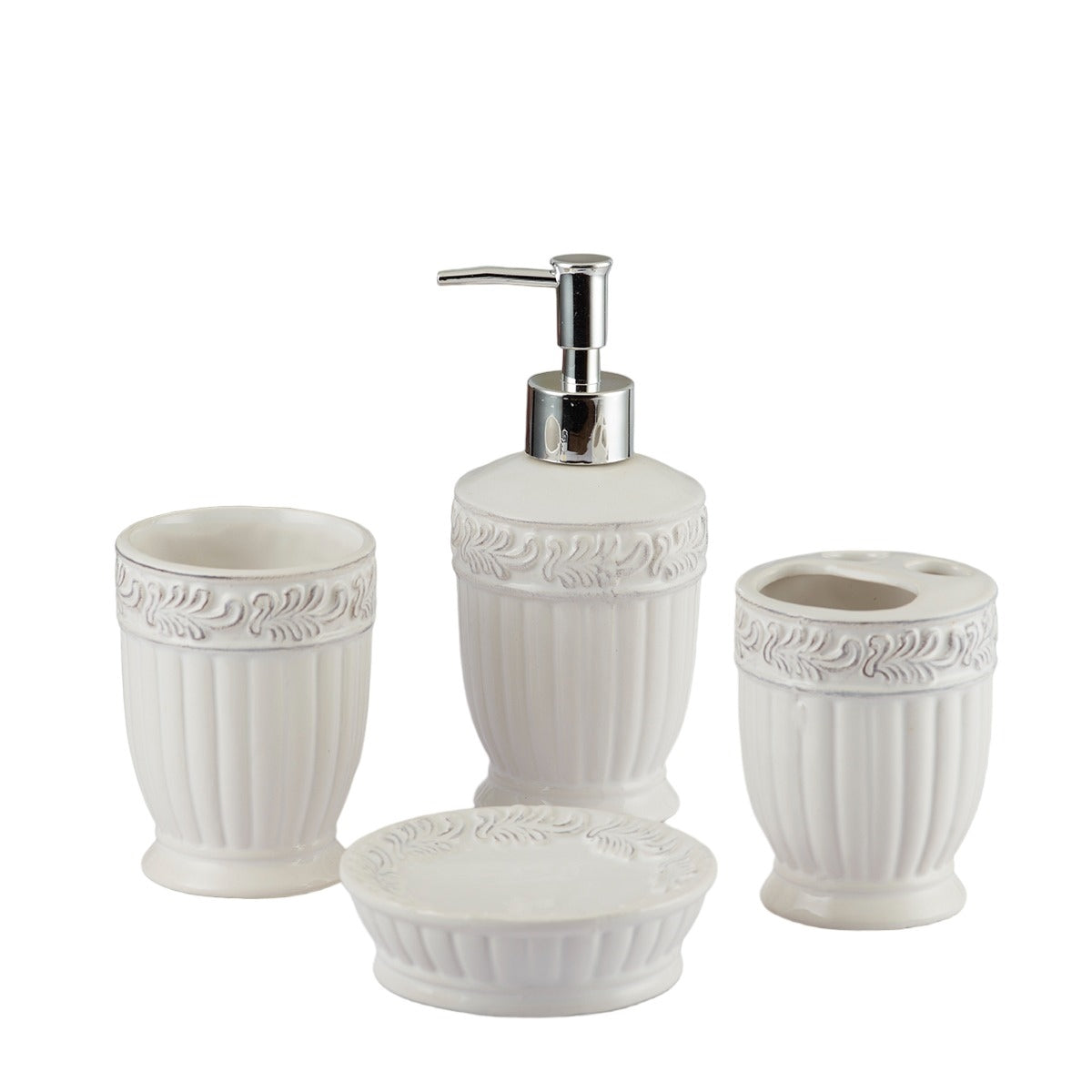 Kookee Ceramic Bathroom Sets, White, ART09645