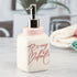 Ceramic Soap Dispenser handwash Pump for Bathroom, Set of 1, White/Pink  (9648)