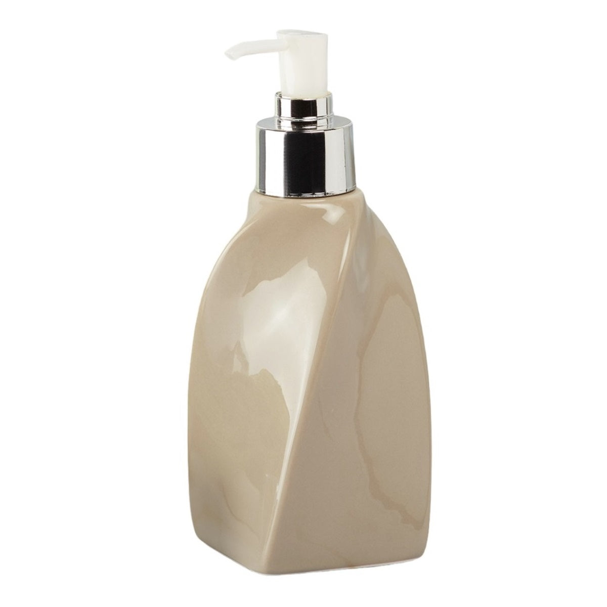 Ceramic Soap Dispenser for handwash for Bathroom, Beige, (Set of 1) (9658)