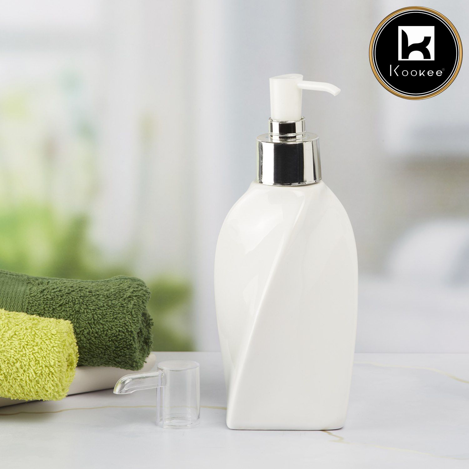 Kookee Ceramic Soap Dispensers, White, ART09659