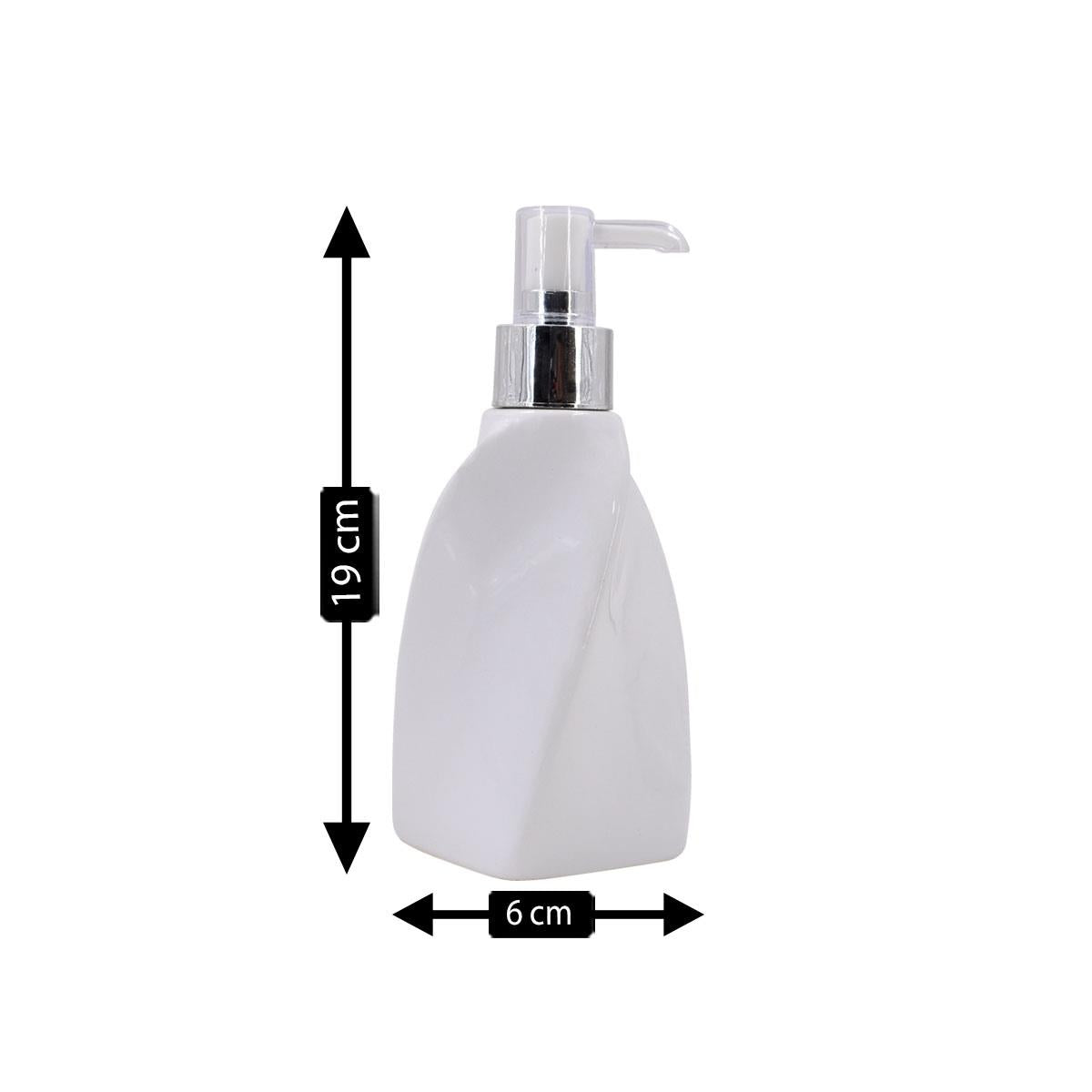 Ceramic Soap Dispenser for handwash for Bathroom, White, (Set of 1) (9659)